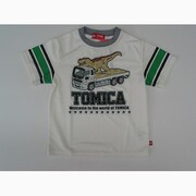トミカ恐竜搬送車ptメッシュTシャツオフシロ100cm