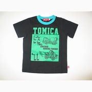 トミカ働く車pt リンガーTシャツクロ100cm