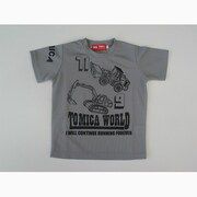 トミカ働く車前後pt メッシュTシャツグレー100cm