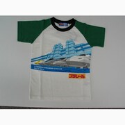 プラレールラグラン袖配色Tシャツグリーン120cm
