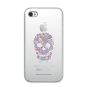OS-I4-288 [iPhone4/4S用クリアケース Flowers Skull]