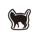 振り返り猫 ブラック PC010 プチクリ