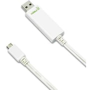 White Universal USB Charge & Sync Cable with Blue Visible EL DWA065-WL