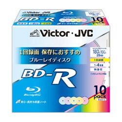 録画用BD-R 追記型 1-4倍速 片面1層 25GB 10枚 カラーレーベルインクジェットプリンター対応 BV-R130UX10