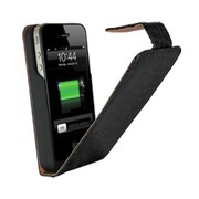 MB08-BK [iPhone4/4S バッテリー搭載レザーケース アリゲーター革 ブラック]