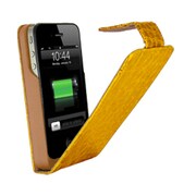 MB08-YE [iPhone4/4S バッテリー搭載レザーケース アリゲーター革 イエロー]