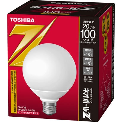 電球形蛍光灯 ネオボールZ E26口金 3波長形電球色 G25形（20W） EFG25EL/20-ZN