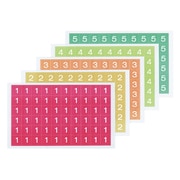 ナンバーシールミックス ソフトカラー入り数1~5 5種300片 L-FCM2-1