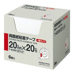 両面紙粘着テープ(お徳用 Eパック)20mm幅×20m 6巻入り T-E220