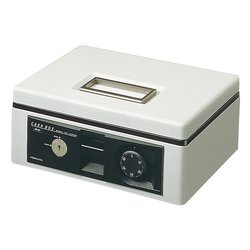 手提げ金庫A5シリンダー錠・ダイヤル錠ライトグレー CB-13M