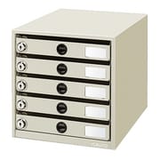 LC-K5M [錠付きレターケース｢レターガード｣A4 5段ライトグレー]