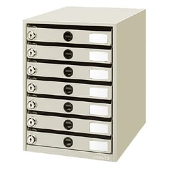 錠付きレターケース｢レターガード｣A4 7段ライトグレー LC-K7M