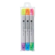 蛍光マーカー WiLL STATIONERY ACTIC 2色ツイン 中字角芯 約4mm 3本セット F-WPM104SET
