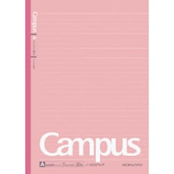 キャンパスノート ドット入り罫線 カラー表紙 セミB5（252×179mm） A罫（普通横罫） ドット入り/罫幅7mm 無線綴じ 30行 30枚 ピンク ノ-3CATN-P