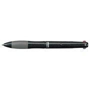 グリップ付き3色（黒・赤・青）ボールペン0.7mm メタリックブラック PR-90ND-3