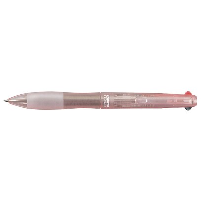 グリップ付き3色（黒・赤・青）ボールペン0.7mm パステルピンク PR-90NP-3