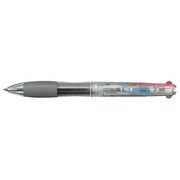 グリップ付き3色（黒・赤・青）ボールペン0.7mm 透明 PR-90NT-3