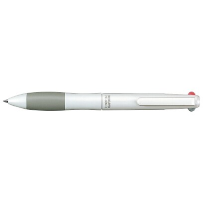 グリップ付き3色（黒・赤・青）ボールペン0.7mm パールホワイト PR-90NW-3
