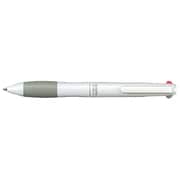 グリップ付き3色（黒・赤・青）ボールペン0.7mm パールホワイト PR-90NW-3