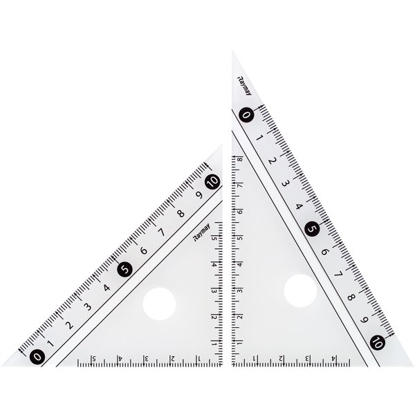 白黒三角定規 白 10cm APJ251W