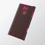 REGZA Phone T-02D用シェルカバー カーボンブラック PM-T02PVT1