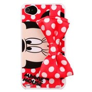 カスタムカバーリボンハンド iPhone4/4S用 [ミニー RD]