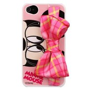 カスタムカバーリボンハンド iPhone4/4S用 [ミニー チェック]