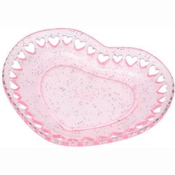 ミニチュア食器 ハートのお皿（ピンクラメ・70ミリ） [タミヤデコレーションシリーズ]