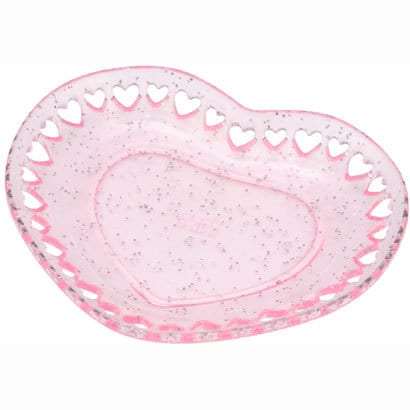 ミニチュア食器 ハートのお皿（ピンクラメ・70ミリ） [タミヤデコレーションシリーズ]