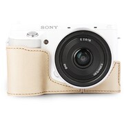 ベージュ SONY NEX-F3用カメラケース(リストストラップ付き)