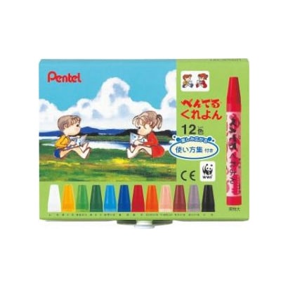 くれよん12色 使い方集付き PTCR-12