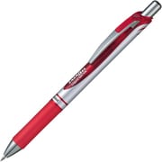 ゲルインキボールペン ENERGEL(エナージェル) 0.7mm ノック式 インク色:赤 砲弾チップ 速乾 パック入 XBL77-B