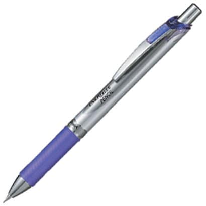 シャープペン エナージェルシャープペンシル 0.5mm HB ノック式 本体色：シルバー/バイオレット PL75-V