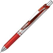 ゲルインキボールペン ENERGEL(エナージェル) 0.5mm ノック式 インク色:赤 本体色:シルバー ニードルチップ 速乾 BLN75Z-B