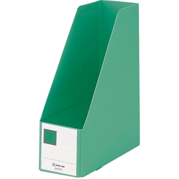 GボックスPP(A4タテ) 4653 A4タテ型 収納幅100mm 緑 4653ミト