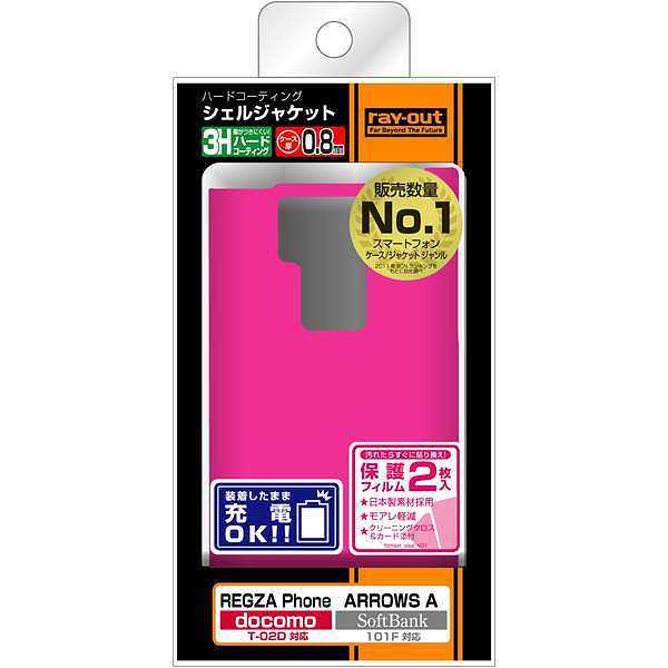 RT-T02DC3/P [docomo T-02D/SoftBank 101F用 ハードコーティング･シェルジャケット/コーラルピンク]