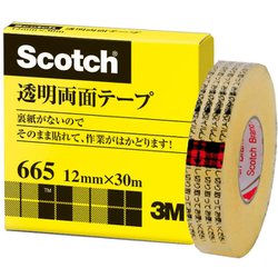 スコッチ(R)665-1-12 透明両面テープ12mm 665-1-12