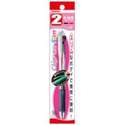 多色ボールペン クリップ-オン スリム 2C 0.7mm ノック式 インク色:2色(黒・赤) 本体色:透明 パック仕様 油性 可動式バインダークリップ採用 P-B2A5-C