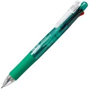 多機能ペン クリップ-オン マルチ ボール径:0.7mm ノック式 インク色:4色(黒・青・赤・緑) シャープペン芯径:0.5mm 本体色:緑 可動式バインダークリップ搭載 B4SA1-G
