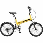 折りたたみ自転車 20型 外装6段変速 イエロー HUMMER FDB206 W-sus