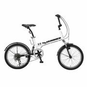 折りたたみ自転車 20型 外装6段変速 ホワイト HUMMER FDB206 W-sus