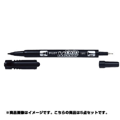 ツインマーカーコイピタ 細・極細 ブラック 5本入 PMEF60KEU-5B