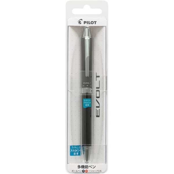 多機能筆記具 2＋1 EVOLT（ツープラスワン エボルト） 細字 0.7mm（黒・赤）＋シャープペン 0.5mm グレー P-BTHE1SR-GY
