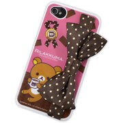 カスタムカバーリボン iPhone 4/4S [リラックマ BROWN]
