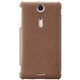 TR-BCXPGX12-LW [Xperia GX用バックカバーセット（レザーウォームグレー）]