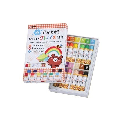 水でおとせるしかくいクレパス 12色 WP12
