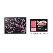 デザイニングジュエルコンパクト ブラック [01.ゴールドブラウンのアイシャドウと、ピンク系の口紅]