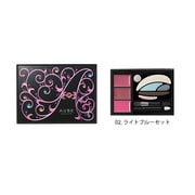 デザイニングジュエルコンパクト ブラック [02.ライトブルーのアイシャドウと、ローズ系の口紅]