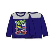 プラレール 切り替え長袖Tシャツ ネイビー 130 [子供服]