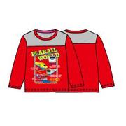 プラレール 切り替え長袖Tシャツ レッド 120 [子供服]